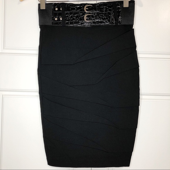 Seduction belted high waist strength pencil skirt - Picture 2 of 8